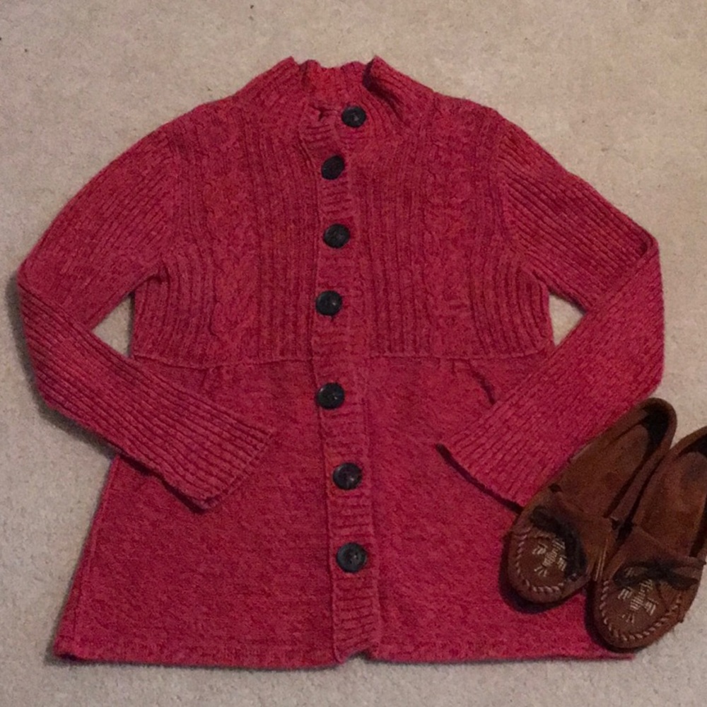 Nomadic Traders Knit Cardigan Sweater Large Burnt Orange